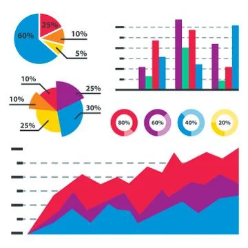 Diagram chart graph elements vector business infographic flow sheet data Stock Illustration