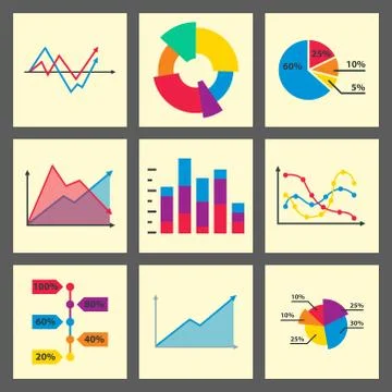 Diagram chart graph elements vector business infographic flow sheet data Stock Illustration