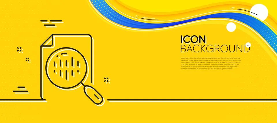 Diagram chart line icon. Analytics graph sign. Minimal line yellow banner Stock Illustration