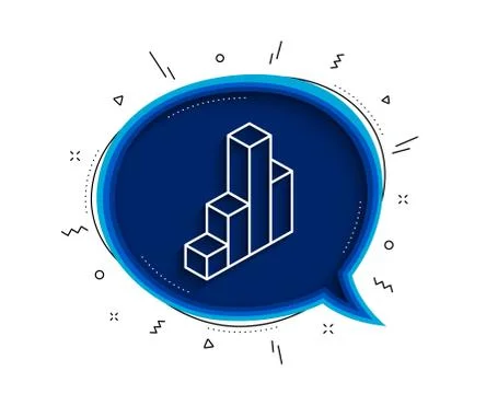 Diagram chart line icon. Column 3d graph sign. Vector Stock Illustration