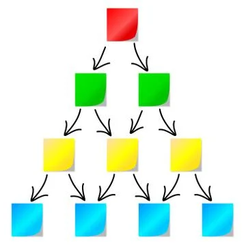 Diagram of colored papers Stock Illustration