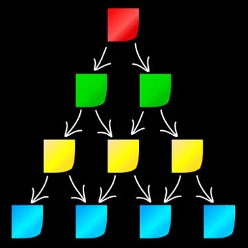 Diagram of colored papers Illustrazione stock