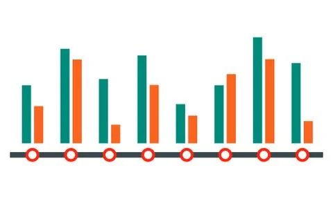 Diagram column icon, flat style 스톡 일러스트