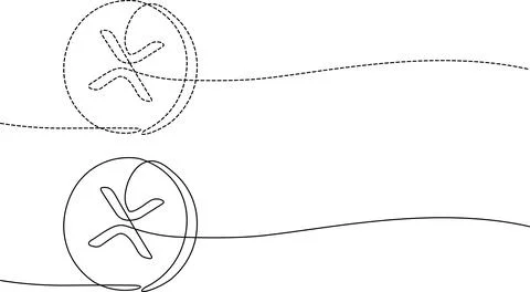 Diagram comparing two different trajectories of an object with rotational m.. イラスト素材
