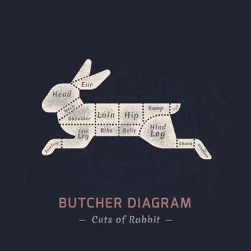 The diagram of cutting a rabbit. Stock Illustration