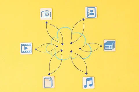 Diagram of data for cloud storage Stock Photos