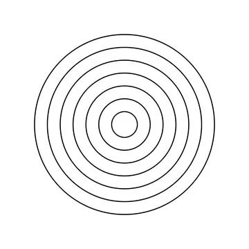 Diagram divided on six round segments. Coaching wheel of 6 concentric circles Stock Illustration
