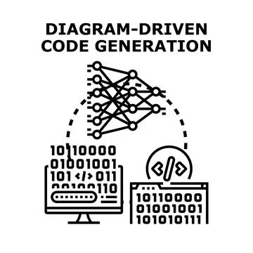 Diagram driven code generation developing software technology 스톡 일러스트
