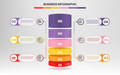 Diagram elements. Circle infograph. Chart graphic with management steps for.. Stock Illustration