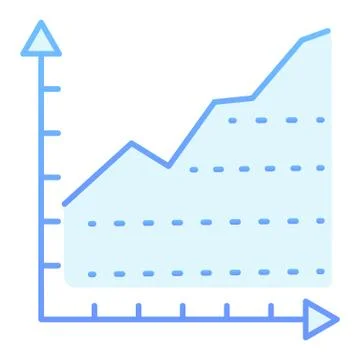 Diagram flat icon. Growth graph blue icons in trendy flat style. Chart with Illustrazione stock