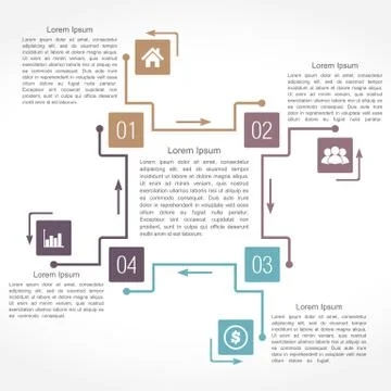 Diagram with Four Elements Stock Illustration