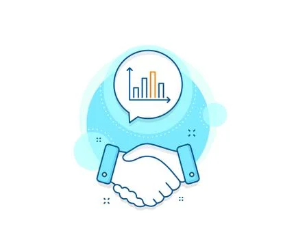Diagram graph line icon. Column chart sign. Vector Stock Illustration