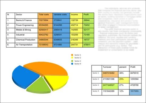 Diagram, graph, table isolated on white background. Stock Illustration
