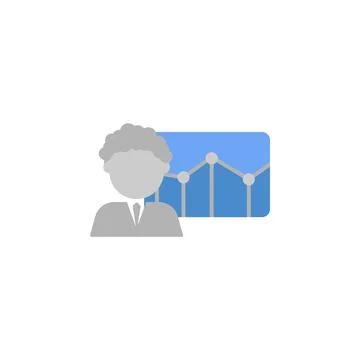 Diagram, graph, user, analysis, chart two color blue and gray icon Stock Illustration