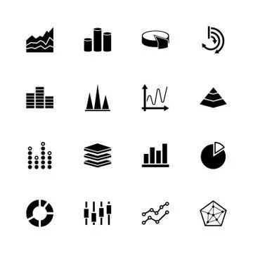 Diagram Graphs - Flat Vector Icons Stock Illustration