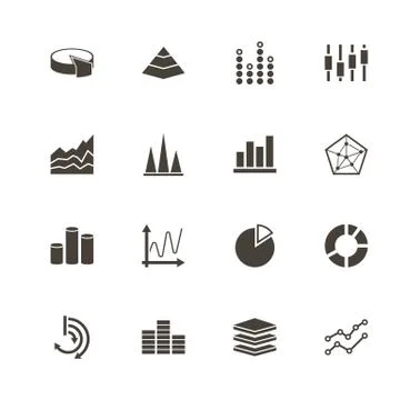Diagram Graphs - Flat Vector Icons Stock Illustration