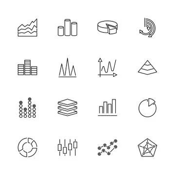 Diagram Graphs - Flat Vector Icons Stock Illustration