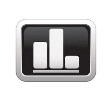 Diagram icon on black silver button Stock Illustration