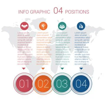 Diagram info graphics. Vector template 4 positions Stock Illustration