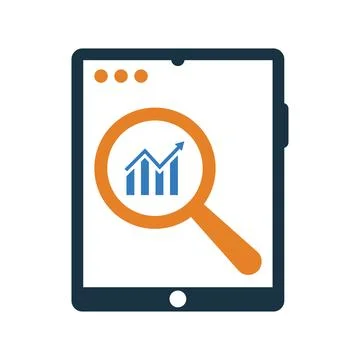 Diagram, ipad, analytics icon. Editable vector logo. Stock Illustration