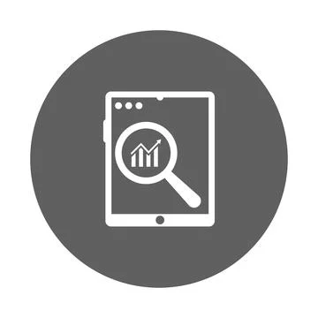 Diagram, ipad, analytics icon. Gray vector graphics. Stock Illustration