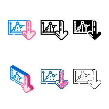 Diagram loading statistical data color minimal icon vector Stock Illustration