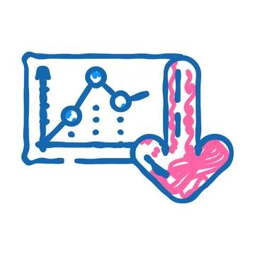 Diagram loading statistical data icon doodle illustration 스톡 일러스트