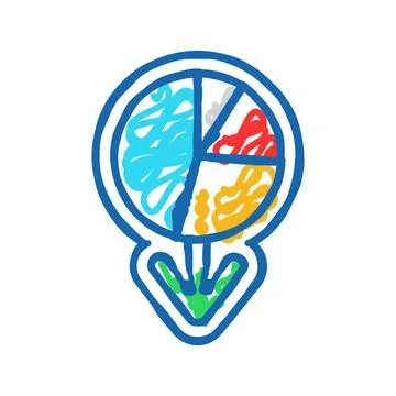 Diagram loading statistical data icon doodle illustration Stock Illustration