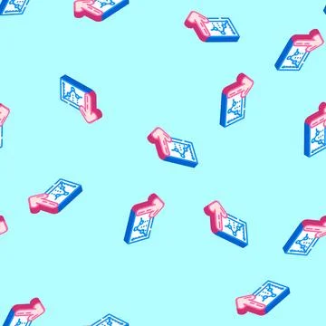 Diagram loading statistical data isometric icon seamless pattern Illustrazione stock