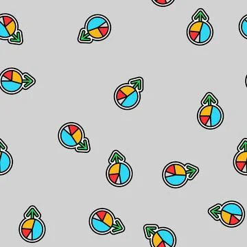 Diagram loading statistical data vector seamless pattern Stock Illustration