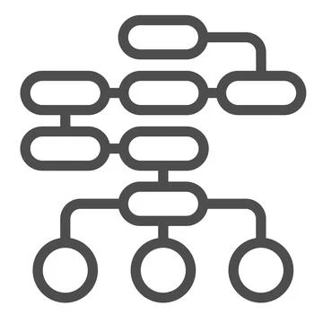 Diagram of logic, sequence or interactions, algorithm line icon, web concept 库存插图