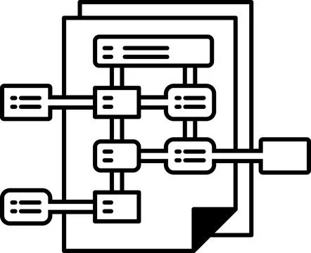 A diagram of a process with a line Stock Illustration