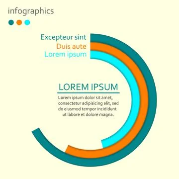 Diagram, round chart or graph template. Circle infographics concept. Vector Stock Illustration