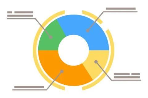 Diagram with Segment, Statistic Graphic for Report Illustration