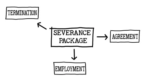 Diagram Showcasing Severance Package Components in a Business Context Vidéo 306866406