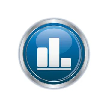 Diagram symbol on silver button Stock Illustration