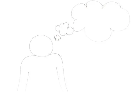 Diagram of a thinking character イラスト素材