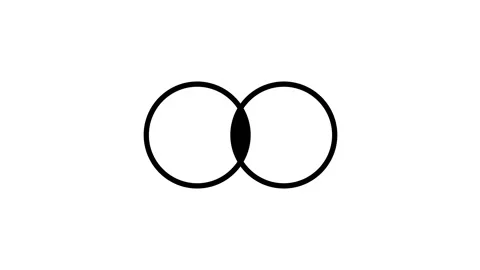 Diagram with two overlapping circles animation isolated on white background Vídeos de archivo 341230390