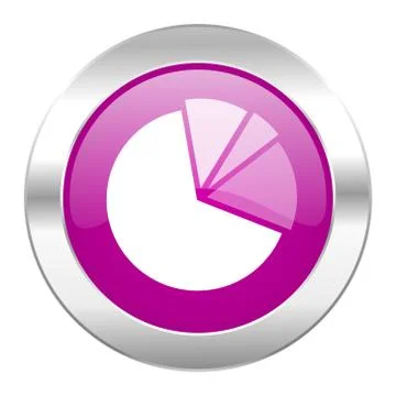 Diagram violet circle chrome web icon isolated. Stock Illustration