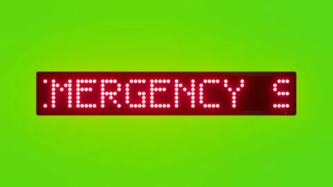 DIAL 000 FOR EMERGENCY SERVICES IN AUSTRALIA Scrolling Red Dot Matrix LED Text Stock Footage 317364661