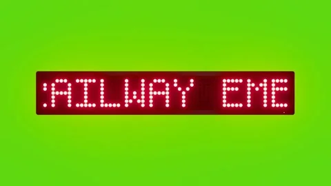 DIAL 139 FOR RAILWAY EMERGENCY IN INDIA Scrolling Red Dot Matrix LED Text Stock Footage 317364700