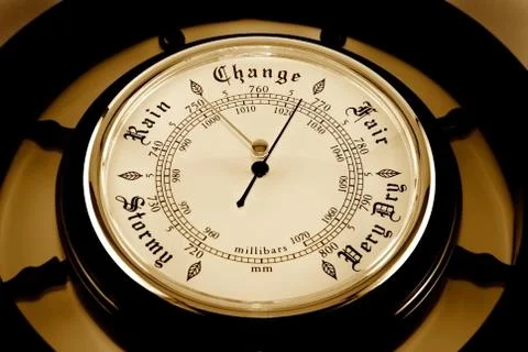 	The dial of a barometer Stock Photos