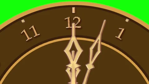 Dial brown gold hands arabic numerals with moving hands counterclockwise on.. Stock Footage 320835037