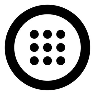 Dial button icon black color in circle Stock Illustration