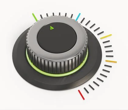 Dial button isolated on white background. 3D illustration Illustrazione stock