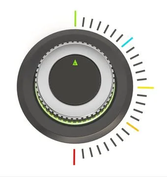 Dial button isolated on white background. 3D illustration Illustrazione stock