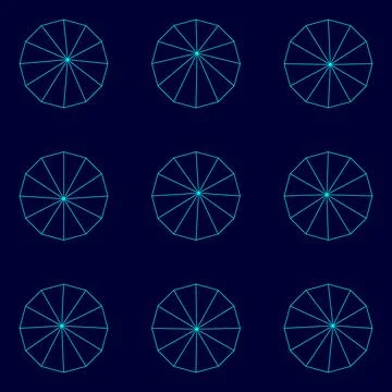 Dial button low poly triangulation triangulated polygonal electric cyan blue  Stock Illustration