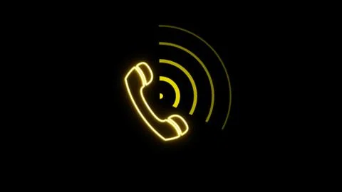 Dial calling icon concept animation and radio wave background. Yellow voice.. Stock Illustration