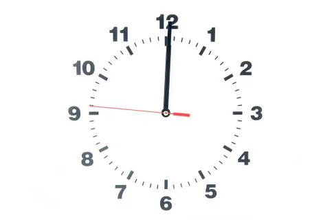 Dial of the clock isolated on white background Stock Photos