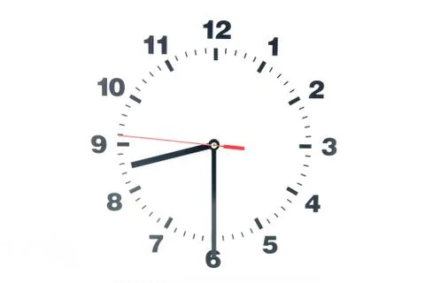 Dial of the clock isolated on white background Stock Photos